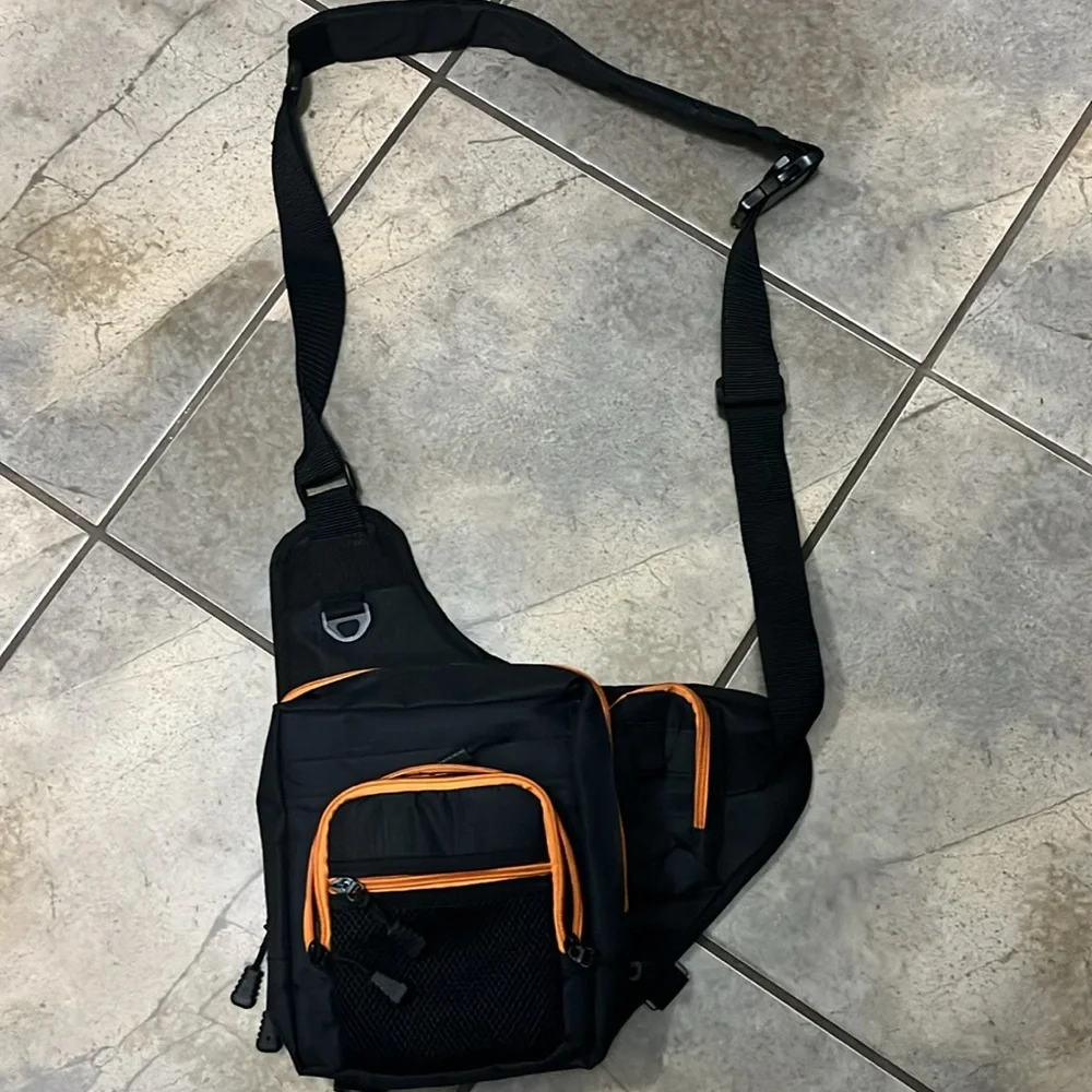 Black and Orange Men's Crossbody Bag